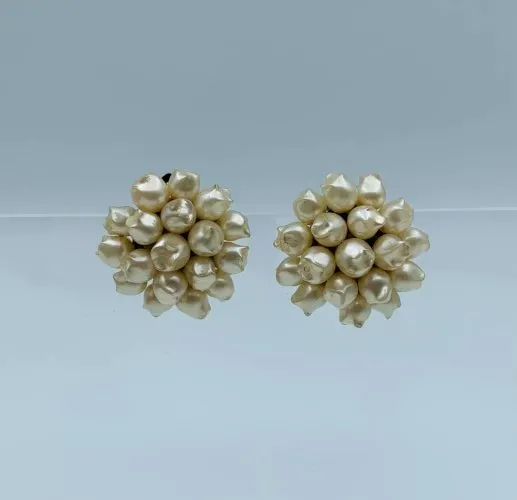 ?BOUCLES D OREILLES PERLES FANTAISIES CLIPS ANCIENNES 19 GRAMMES 30 W1227