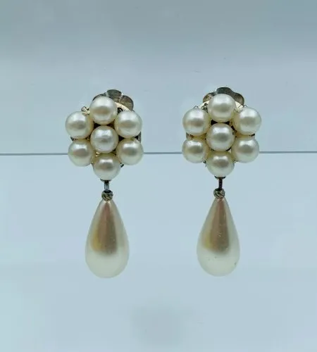 ?BOUCLES D OREILLES PERLES FANTAISIES CLIPS PERLE GOUTTE EAU 8 GRAMMES 40 W1223