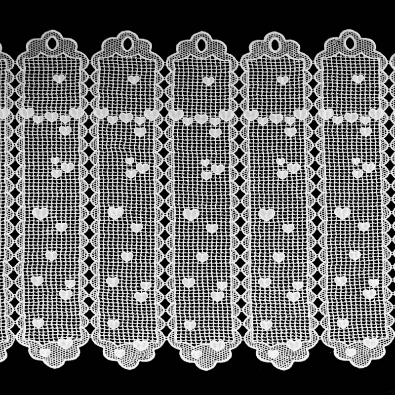 Brise Bise Macramé Hauteur 120 cm Coeur Blanc