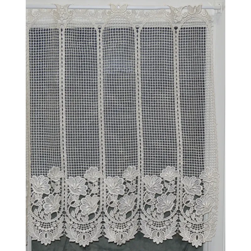 Brise Bise Macramé Hauteur 60cm Florale Blanc