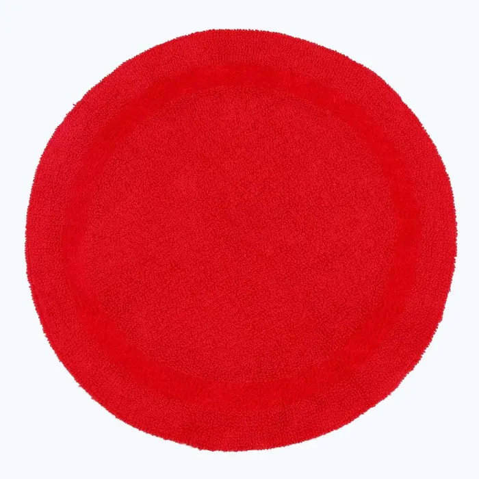Tapis de bain rond en coton, 80 cm – Rouge