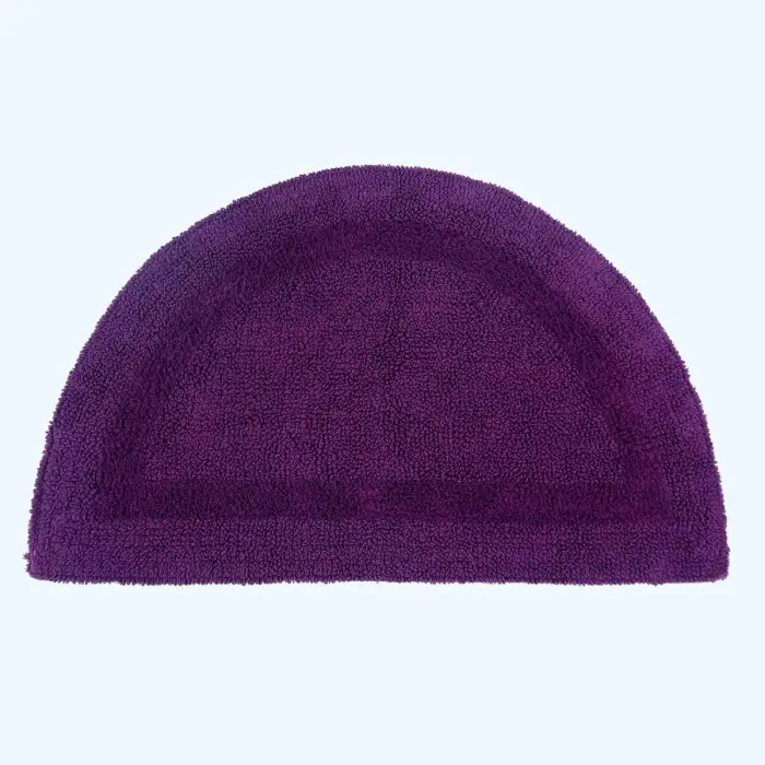 Tapis de bain demi-lune en coton, 50 x 80 cm – Prune