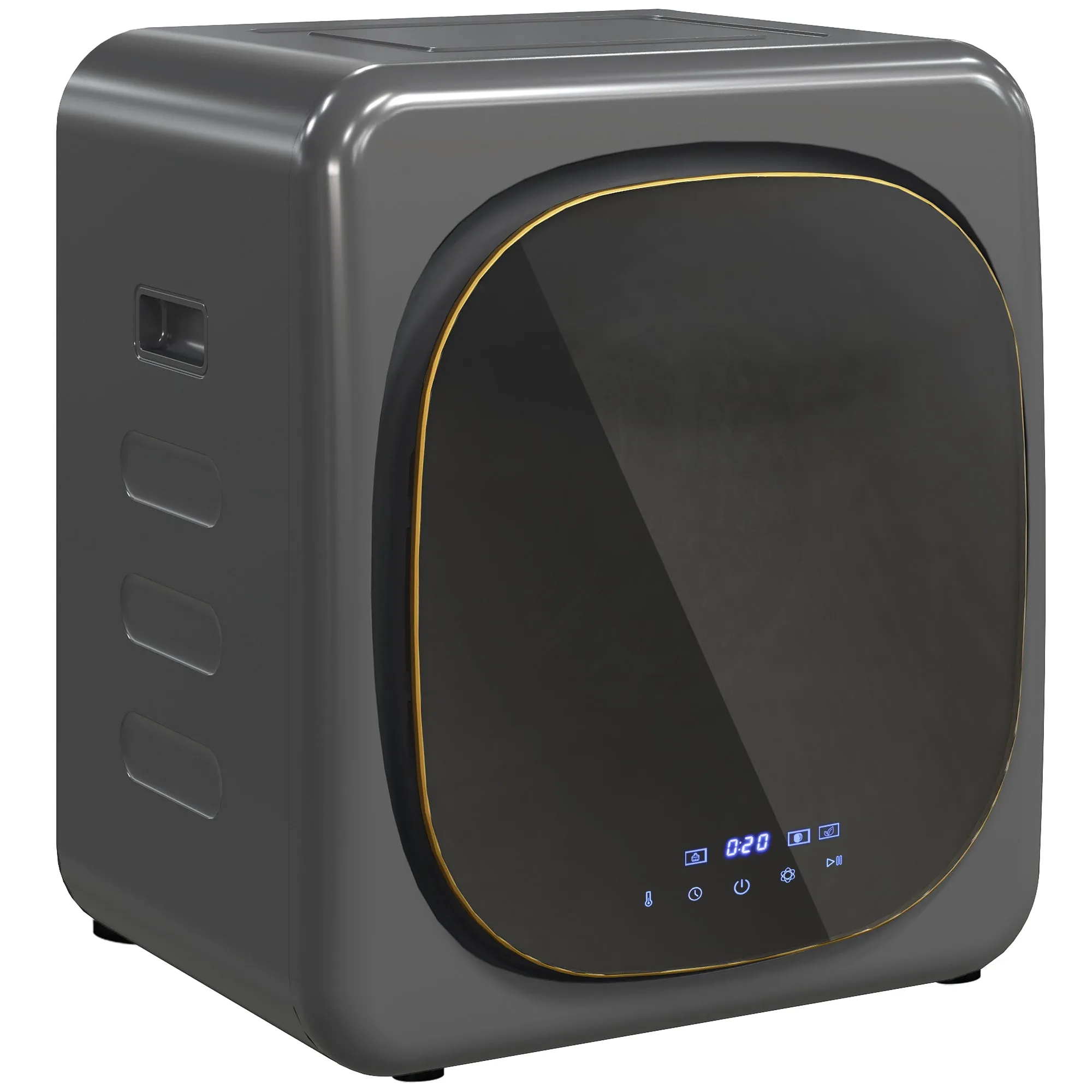 4kg Vented Tumble Dryer with Deodorize Smart Mode 800W Compact Stainless Steel Tub Grey