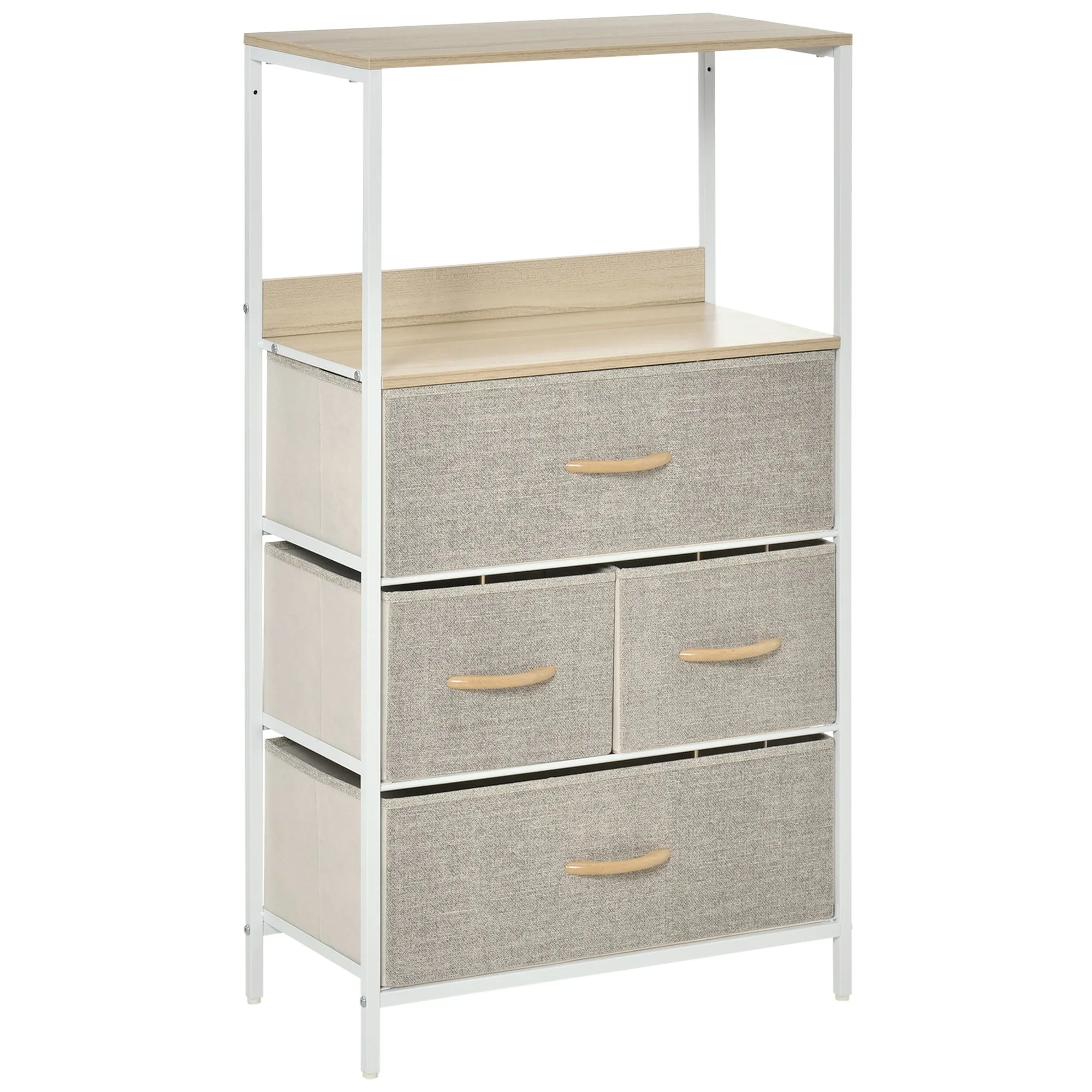 4 Drawer Storage Chest Unit Light Grey Home Cabinet with Shelves Home Living Room Bedroom Entryway Living Furniture