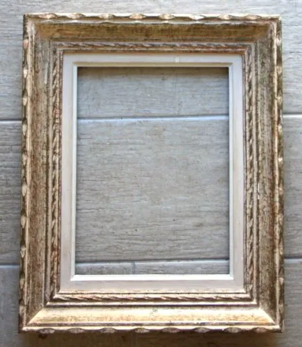 cadre montparnasse ancien bois sculpté patiné feuillure 31,5x23,5cm n° 2