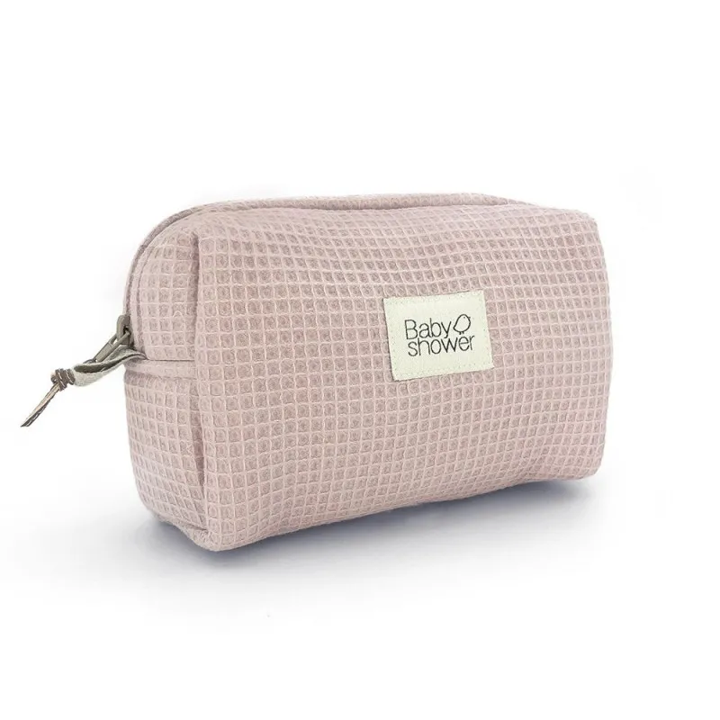 camila toiletries case waffle rose