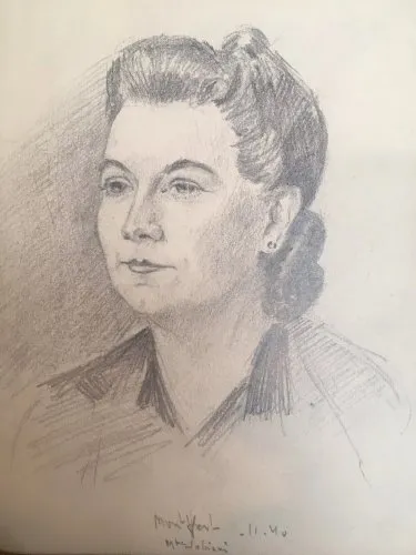 CARNET DESSIN 1939 Portait Et Article Religieux Chasuble Vitraux Croix