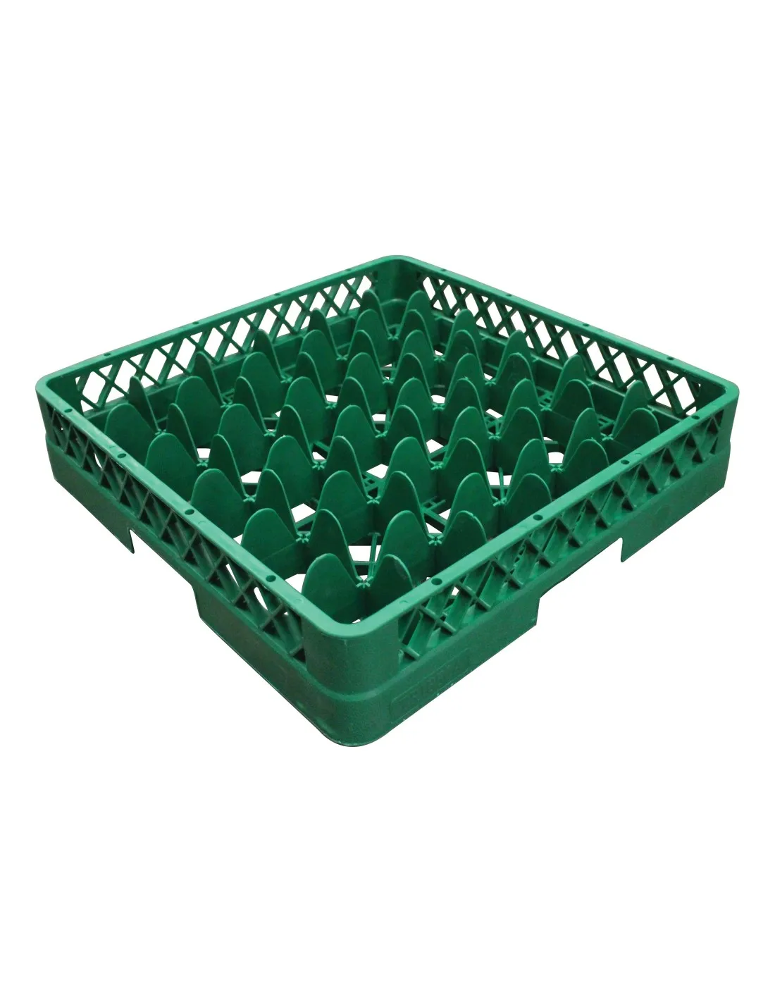 CASIER LAVE-VAISSELLE POUR 36 VERRES D.73 MM MAX POLYPROPYLENE VERT GREEN COLOUR L (en mm) : 501 - P (en mm) : 501 H (en mm) : 1