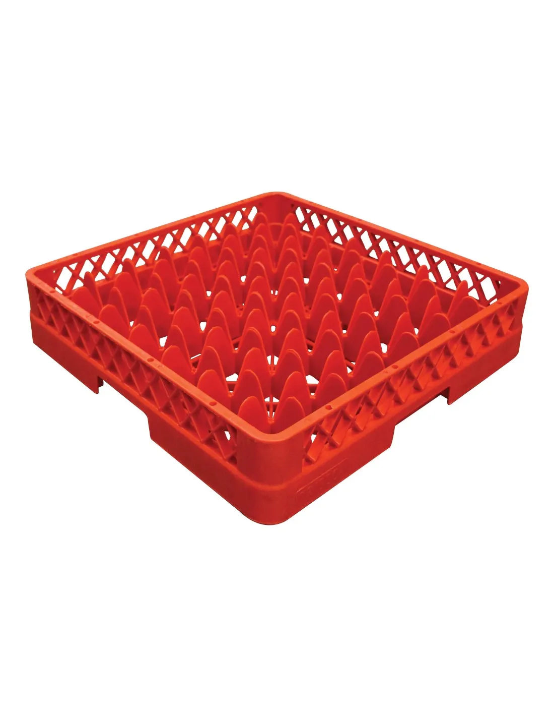 CASIER LAVE-VAISSELLE POUR 49 VERRES (62X62 MM) POLYPROPYLENE ROUGE RED COLOUR L (en mm) : 501 - P (en mm) : 501 H (en mm) : 101