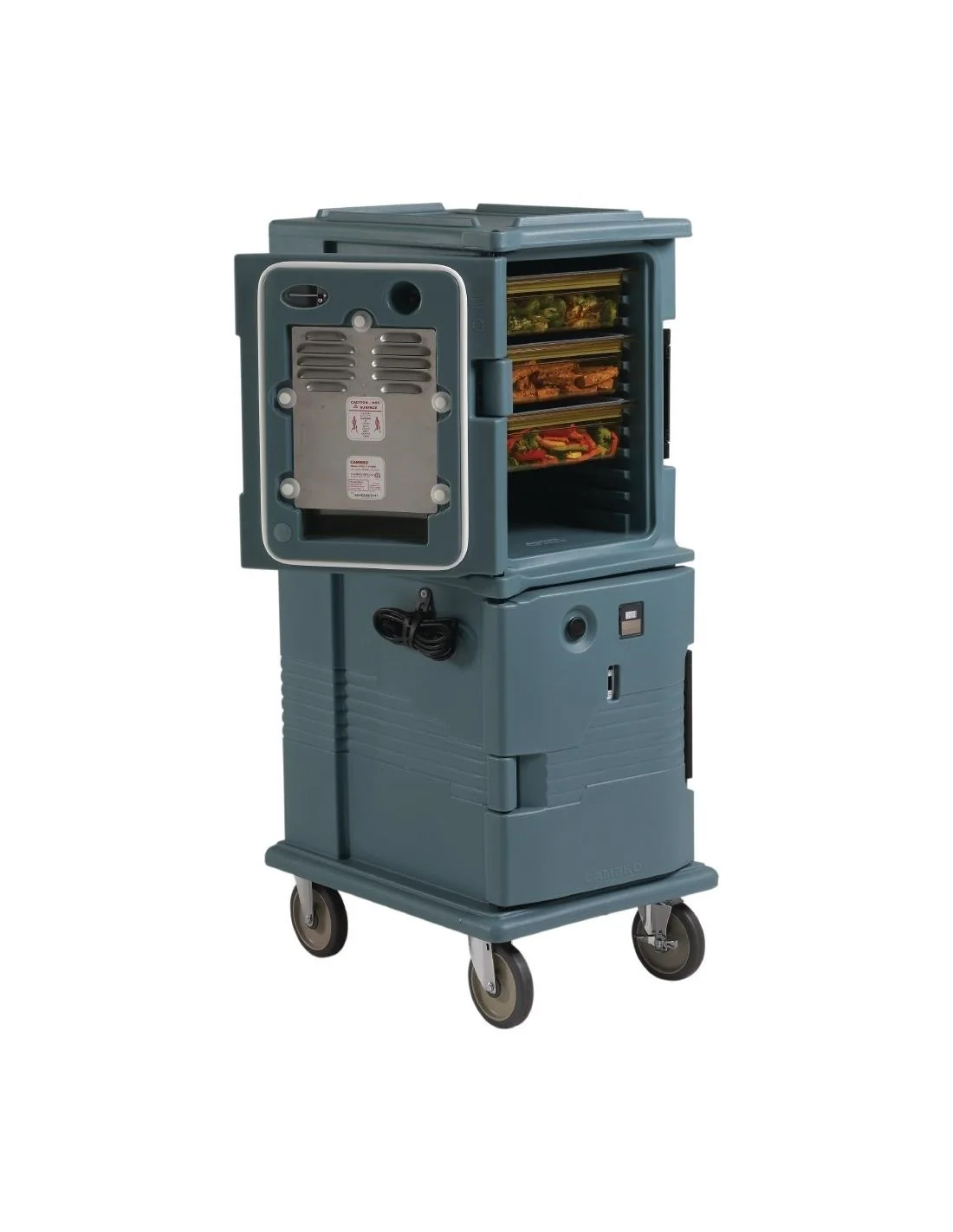 Chariot électrique chauffant 8 GN Cambro 114L bleu ardoise