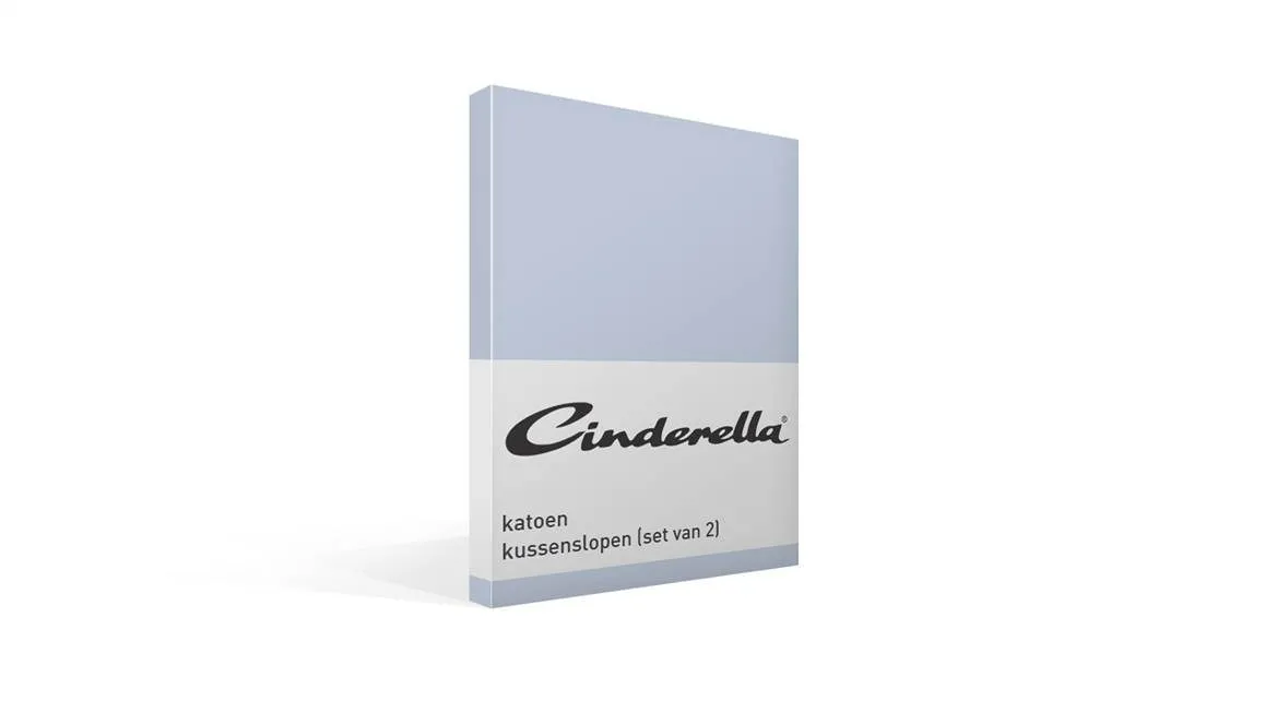 Cinderella taies d’oreiller coton 57 fils (lot de 2) bleu clair