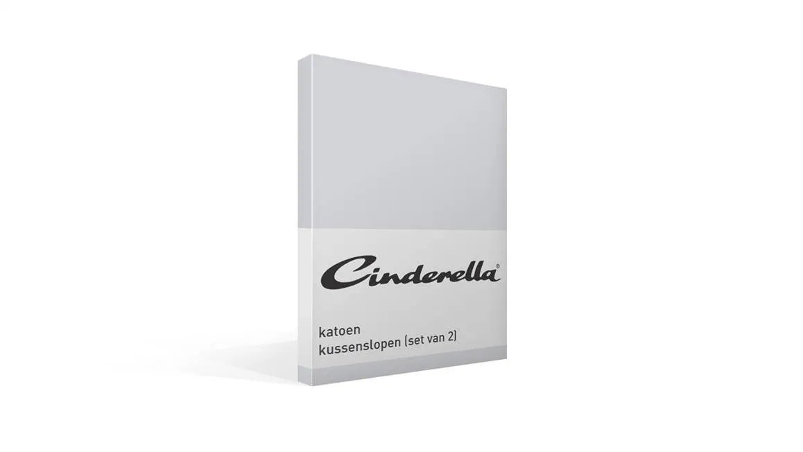 Cinderella taies d’oreiller coton 57 fils (lot de 2) gris argent