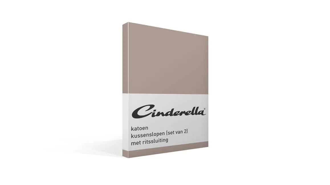Cinderella taies d’oreiller coton 57 fils (lot de 2) taupe