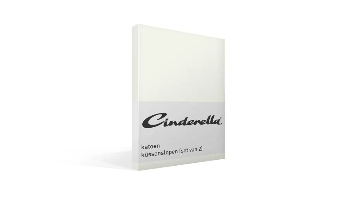 Cinderella taies d’oreiller coton 57 fils (lot de 2) blanc cassé