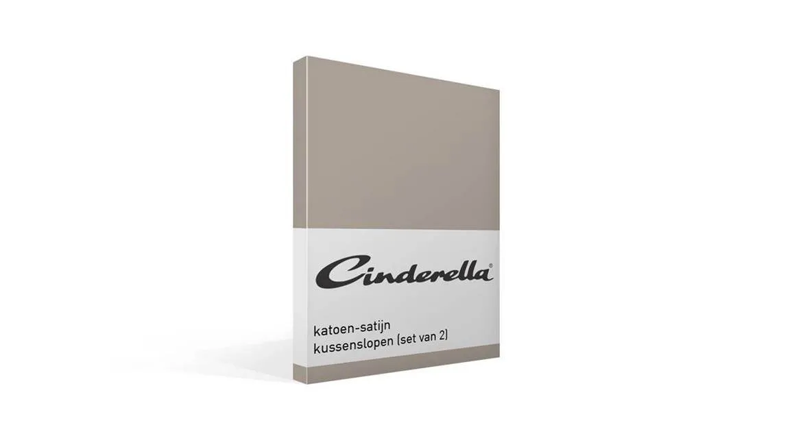 Cinderella taies d'oreiller satin (lot de 2) taupe