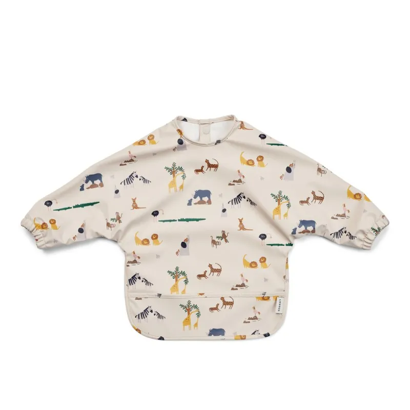 liewood merle cape bib vehicles/dove blue