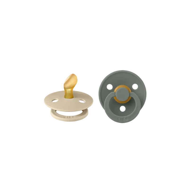 set 2 pacifiers bibs colour anatomic vanilla/pine