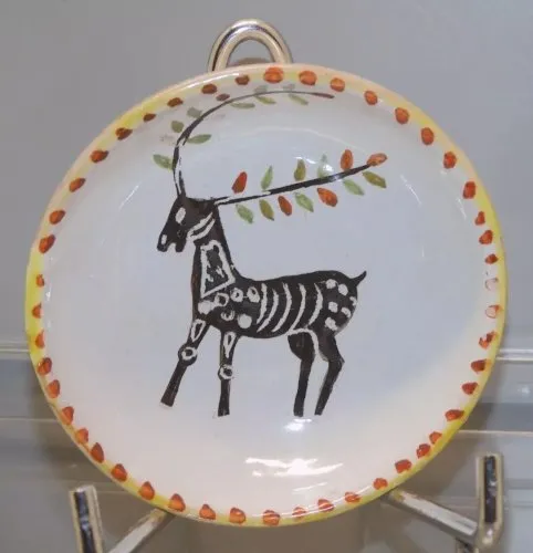 -COUPELLE VIDE POCHE TERRE CUITE EMAILLEE signée JdS JONZAC goût CAPRON  D