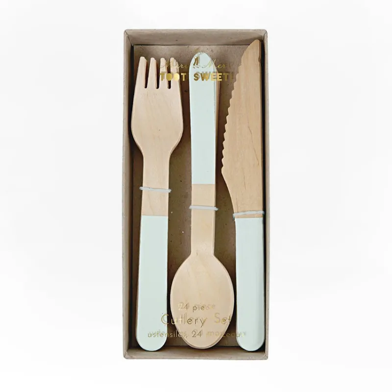 couverts bois meri meri mint