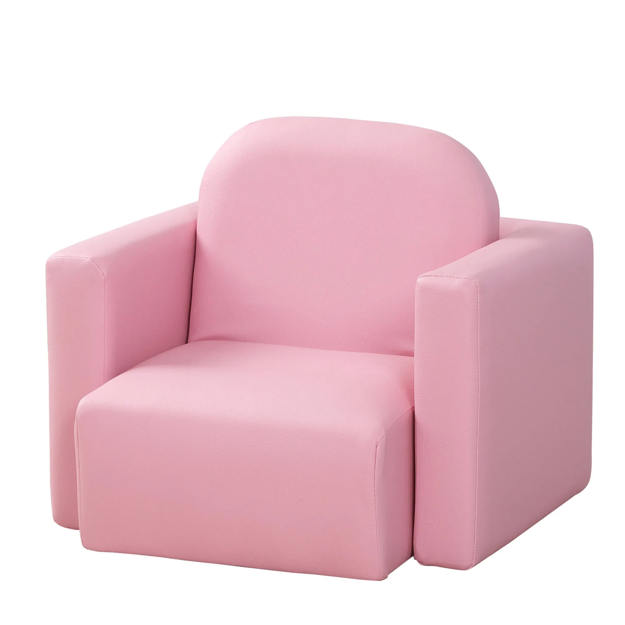 2 In 1 Toddler Sofa Chair, 48 x 44 x 41 cm, for Game Relax Playroom, Pink
