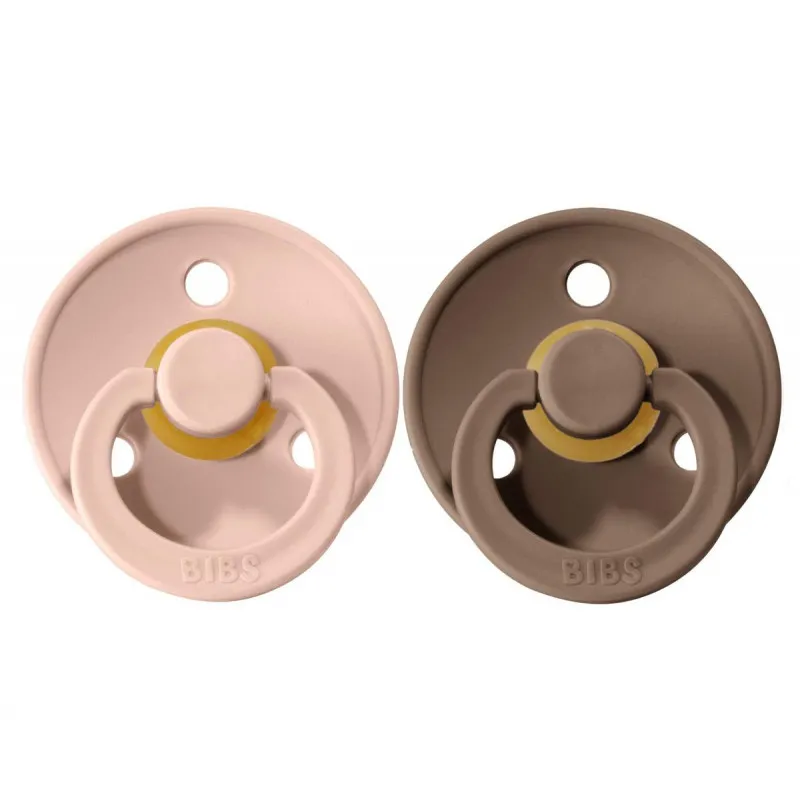 dark oak/blush x2 bibs pacifier set