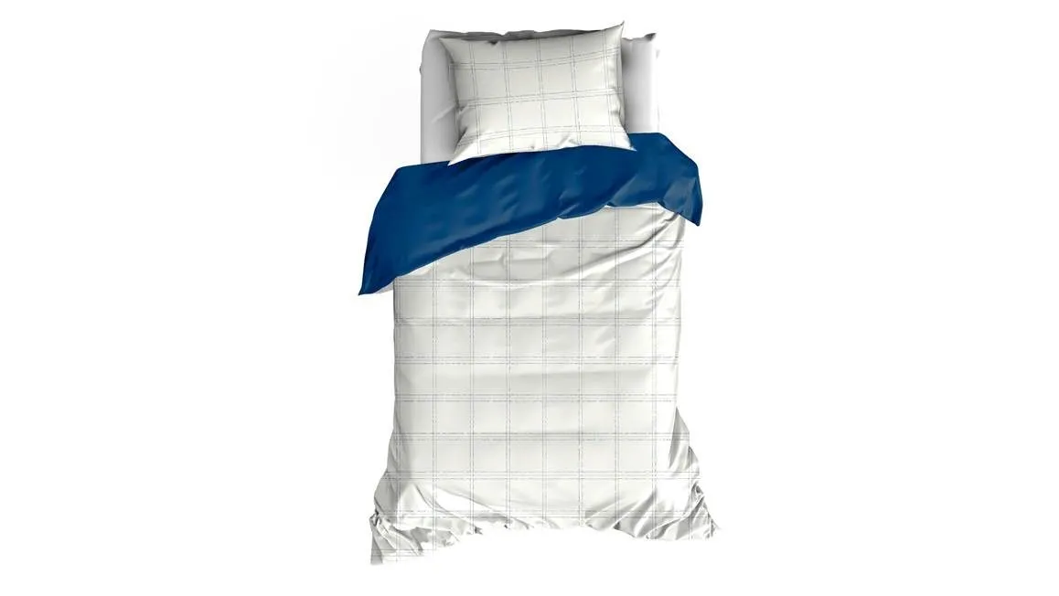 De Witte Lietaer Juul housse de couette en flanelle bleu indigo