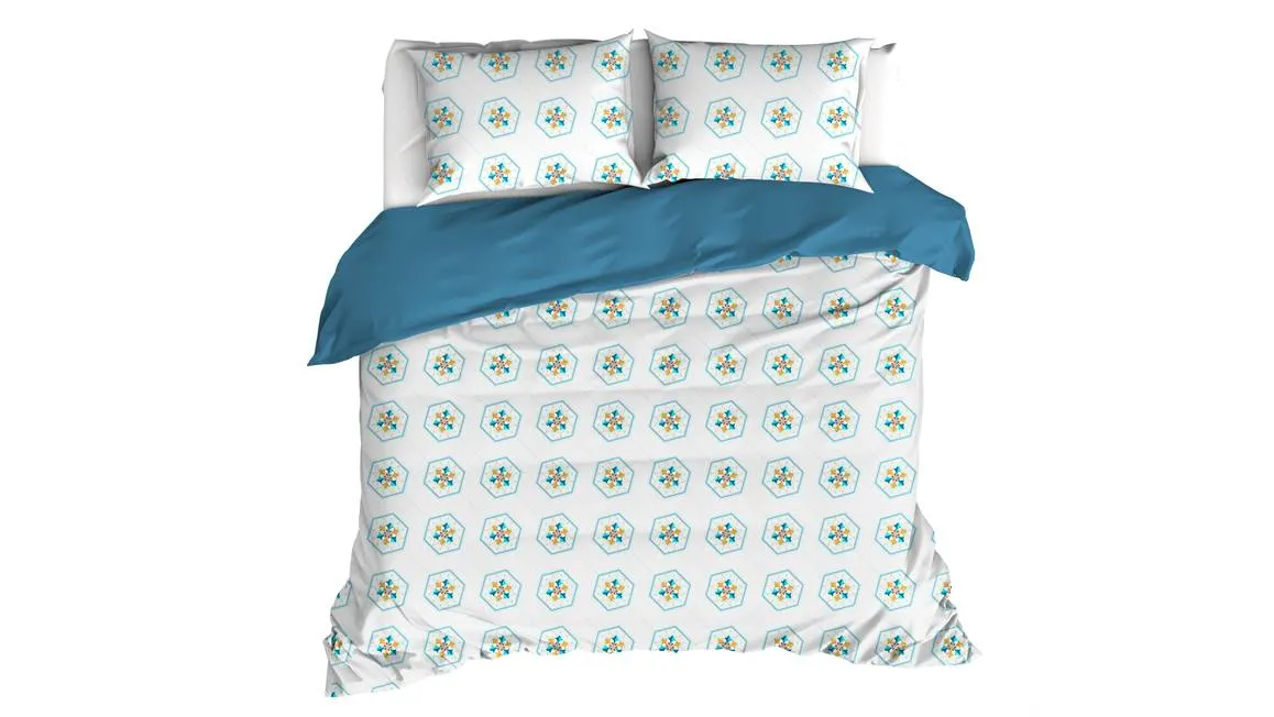 De Witte Lietaer Saga housse de couette blanc/bleu