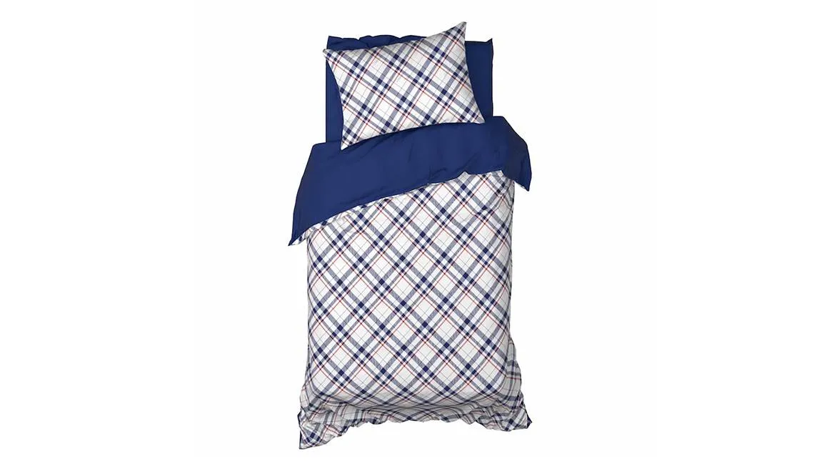 De Witte Lietaer Tartan housse de couette bleu indigo