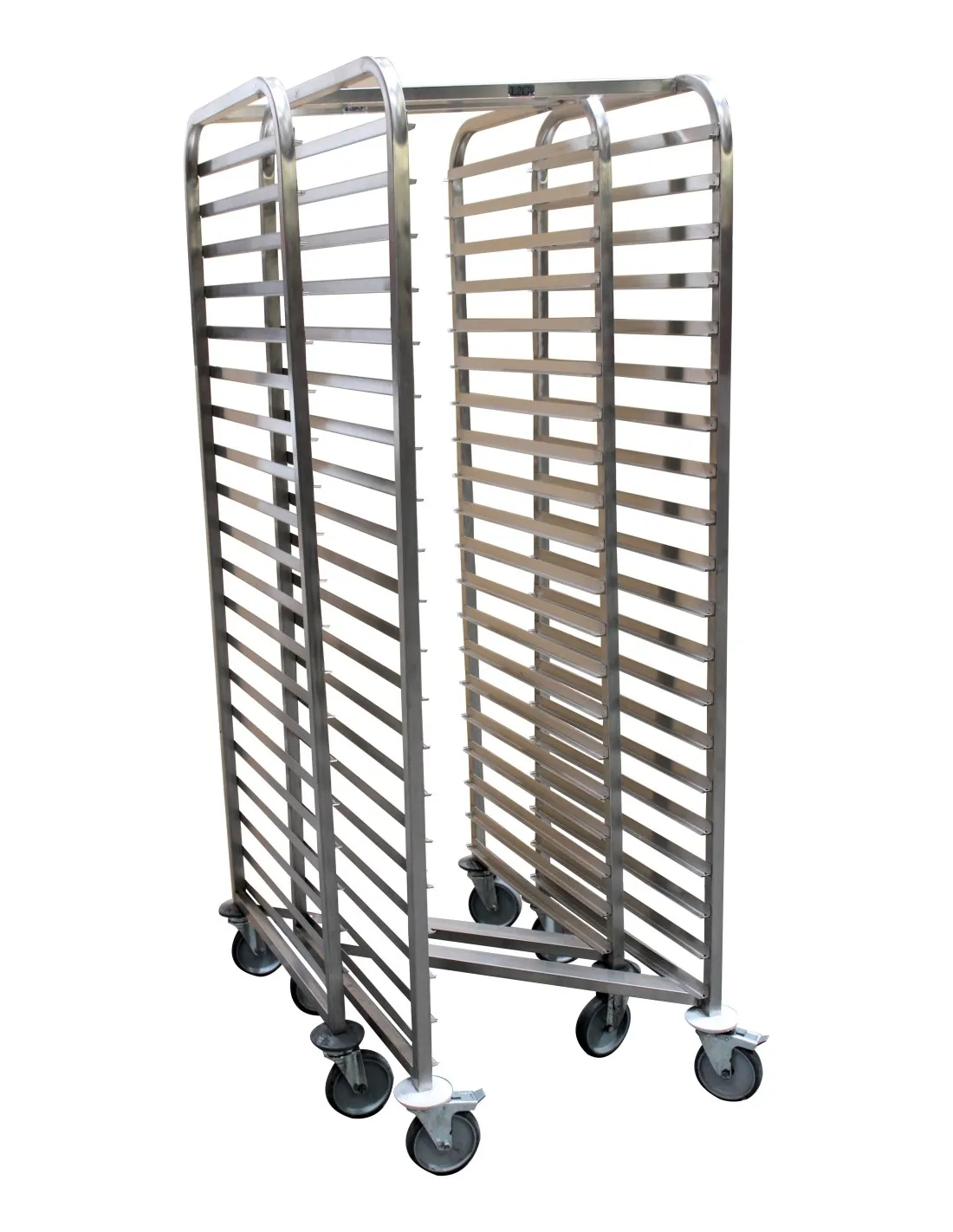 ECHELLE INOX SOUDEE ENCASTRABLE 600X400 MM 20 NIVEAUX. ENTREE 400. CH. POLY. AVEC FREINS L (en mm) : 460 - P (en mm) : 635 H (en