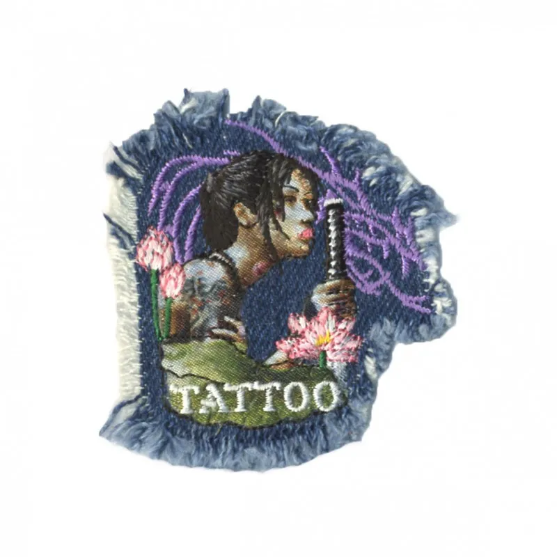 Ecusson motifs tribaux jeans