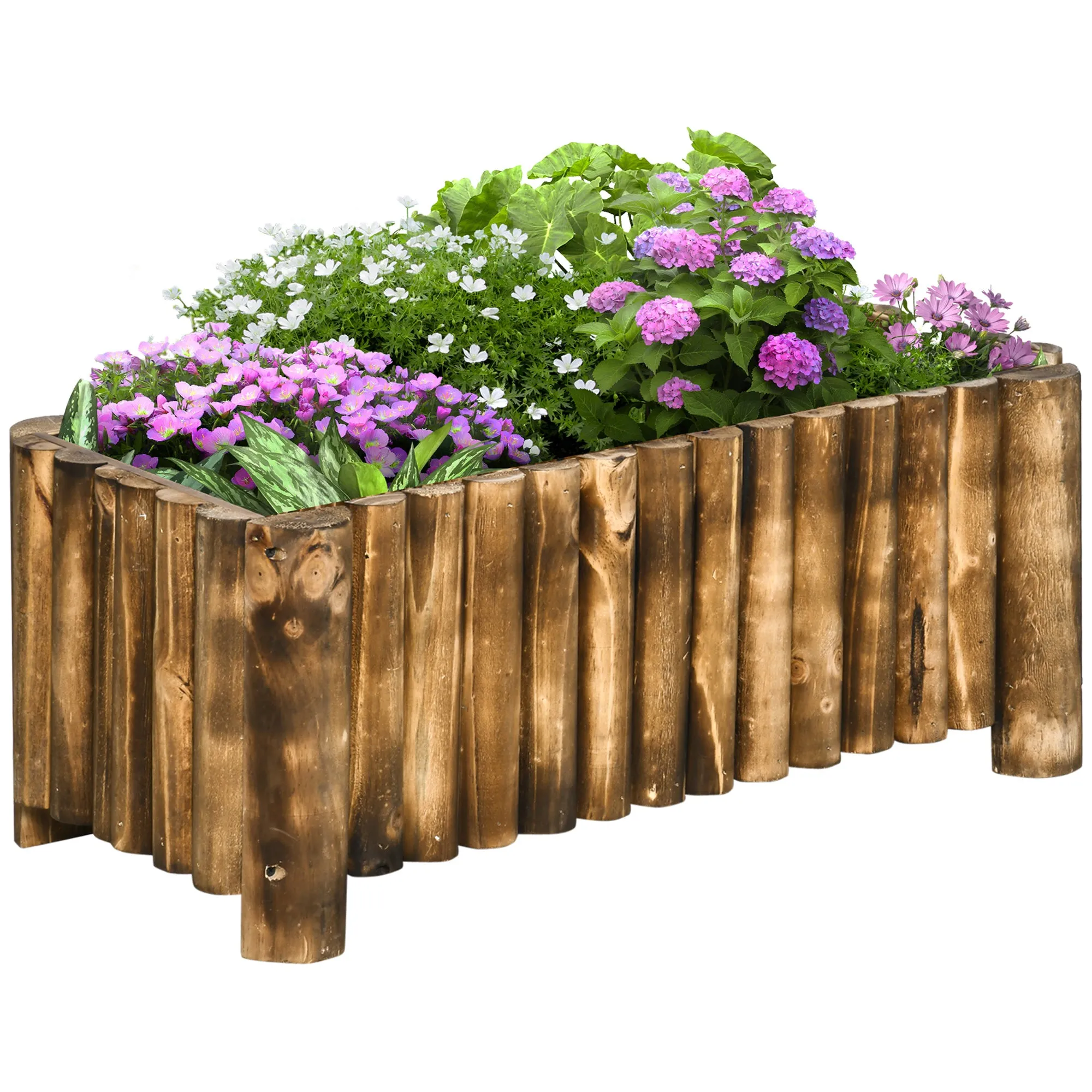 Wooden Raised Flower Bed 52L 78L x 35W x 30H cm Rectangular Planter Container Box Herb Pot