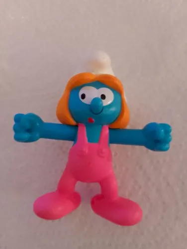 Figurine Schtroumpfette Salopette Rose ,Schtroumpf, Smurfs, Peyo