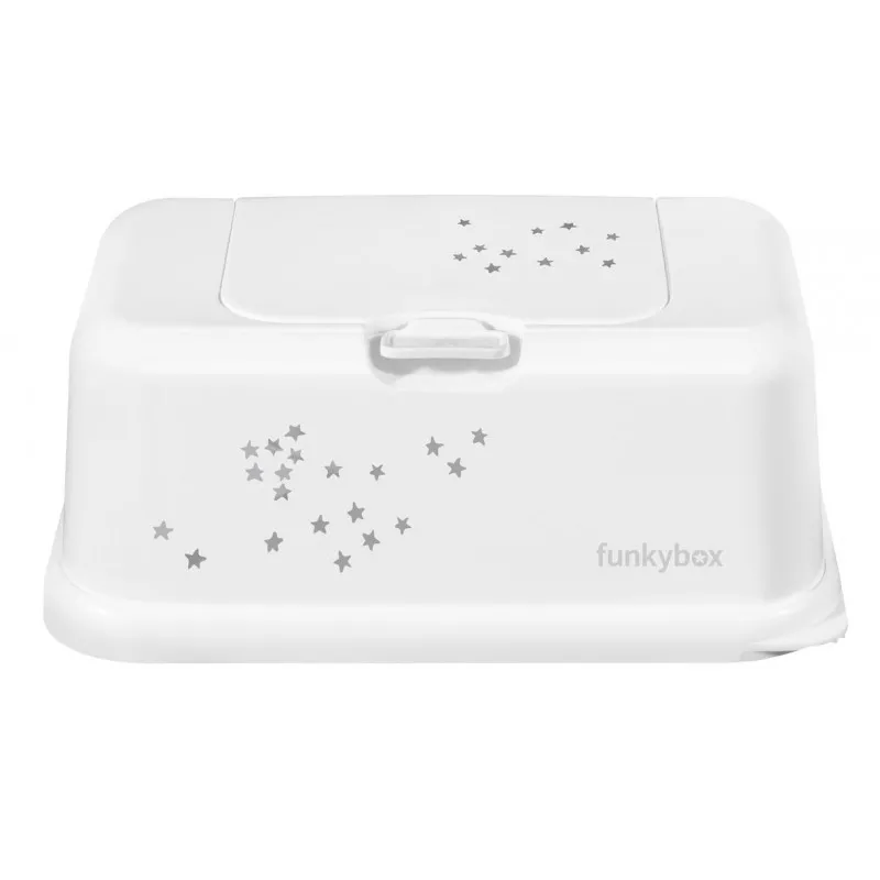funky box white - tiny grey stars