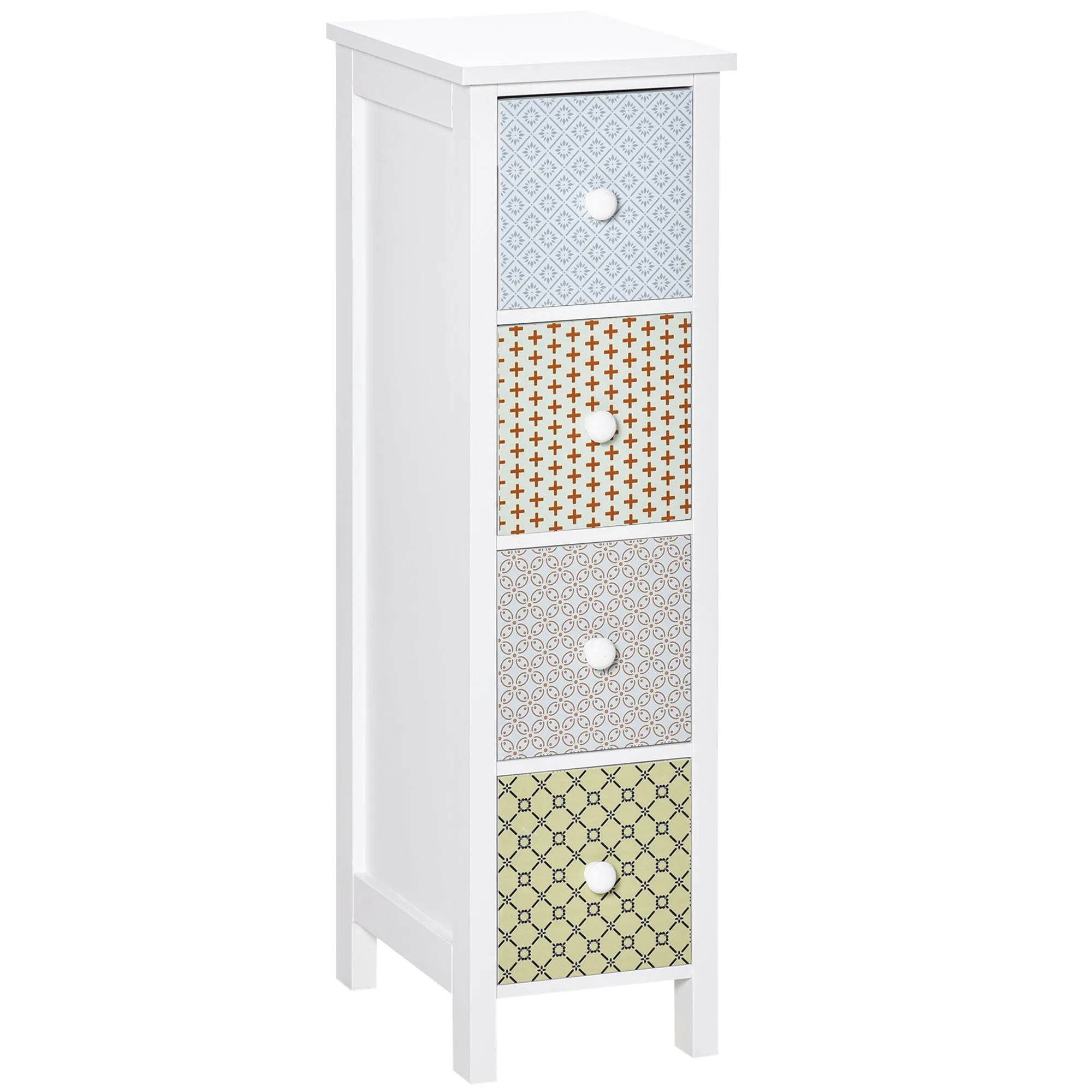 Chest of Drawers 4 Drawer Dresser Storage Organizer Toilet Tissue Cabinet for Bedroom, Bathroom