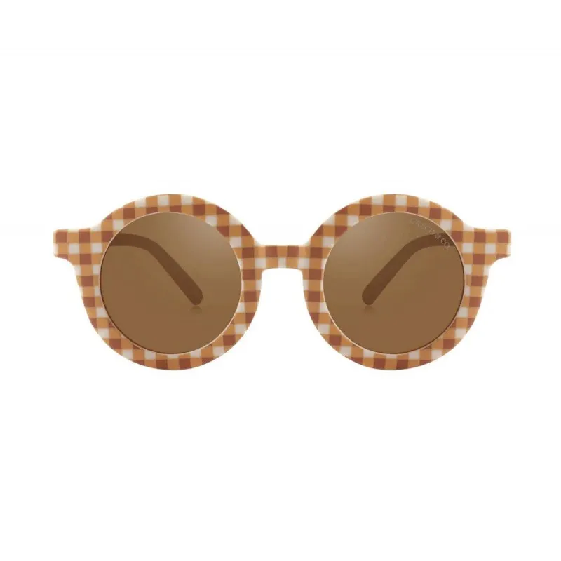 gafas de sol polarizadas round sienna gingham (18m-8 años)