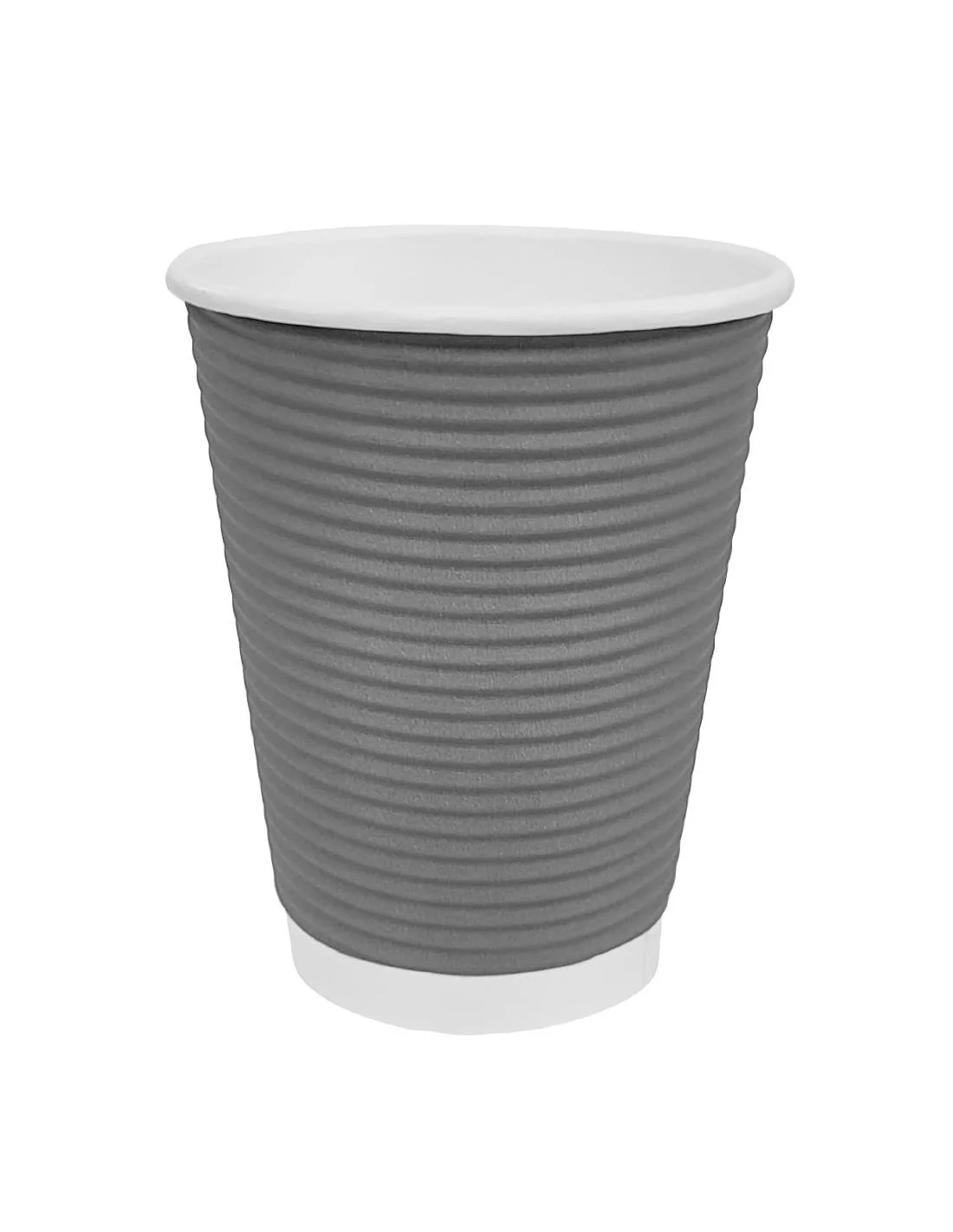 Gobelets paroi ondulée Fiesta Recyclable anthracite 225ml (lot de 25)