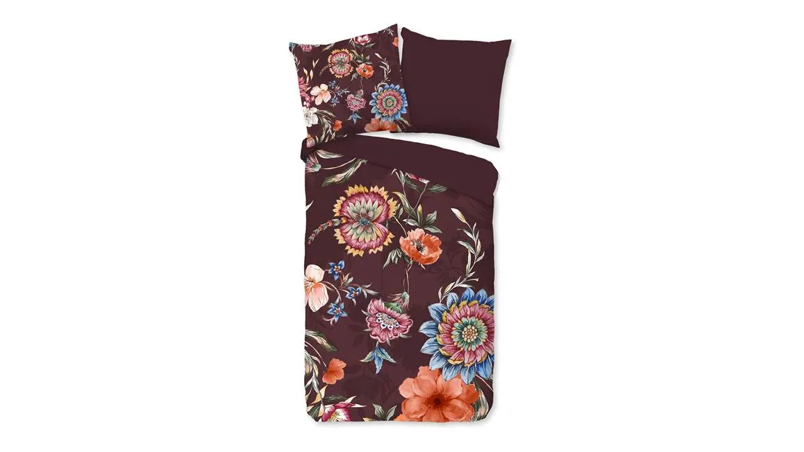 Good Morning Flore housse de couette bordeaux