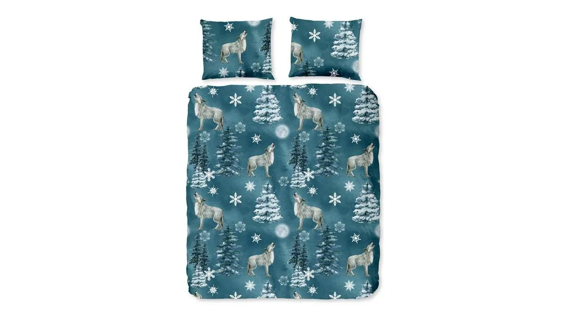 Good Morning Minuit housse de couette en flanelle pétrole