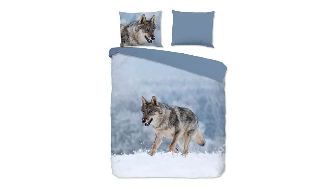 Good Morning Snow Wolf housse de couette gris