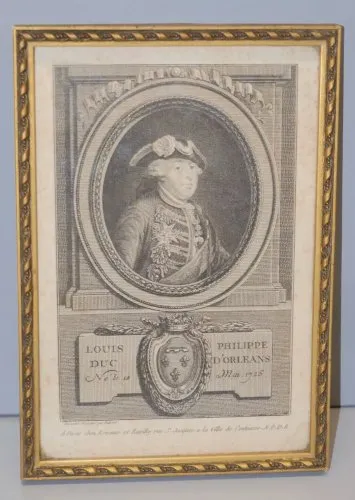 -GRAVURE LOUIS PHILIPPE D'ORLEANS dessiné et gravé par HUBERT SOUS VERRE D