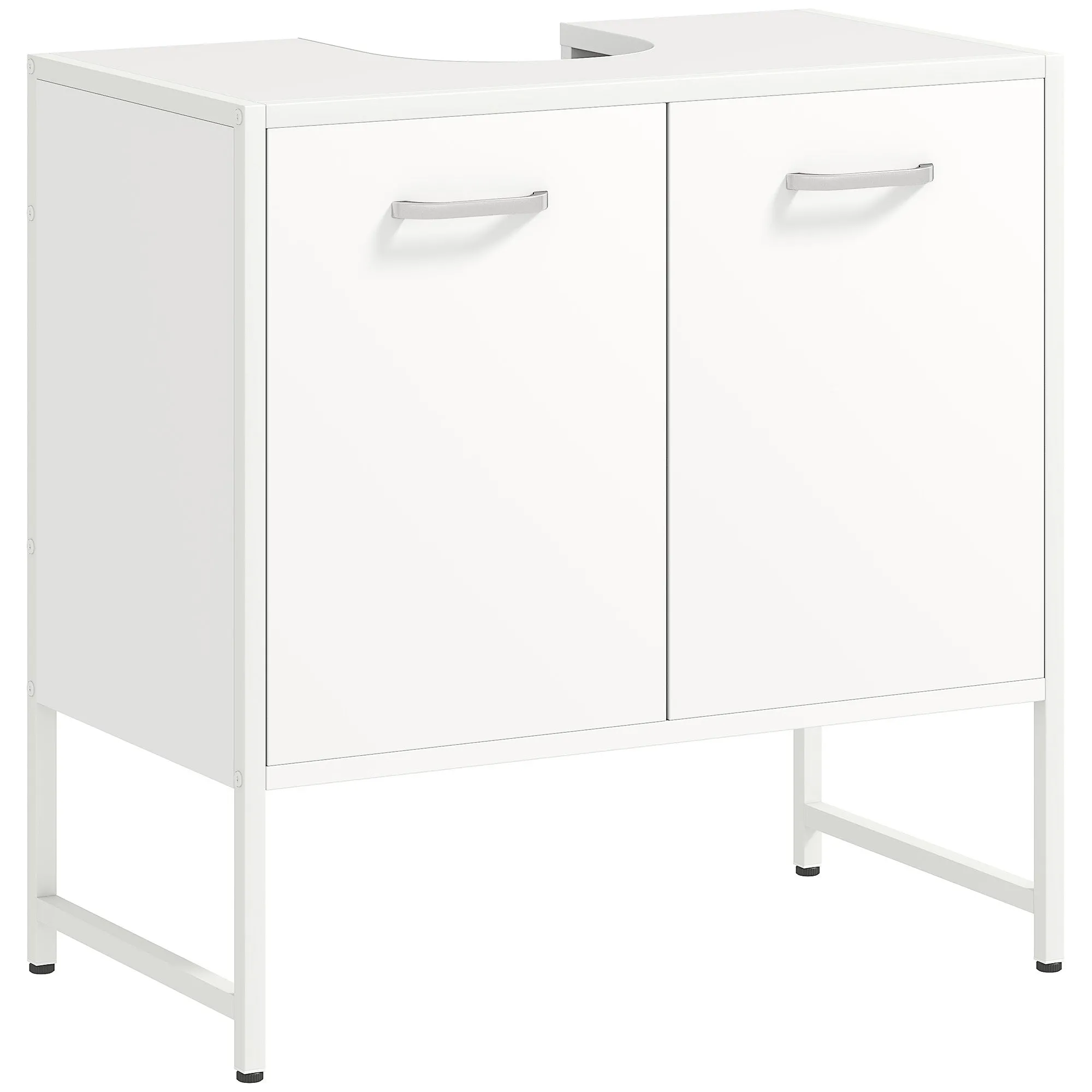 White Bathroom Vanity Unit Under Sink Storage Cabinet with Soft-Close Doors