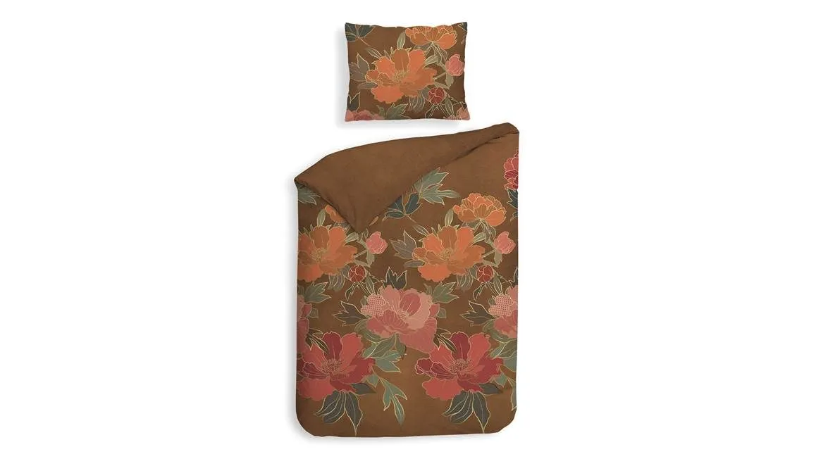 Heckettlane Francesco housse de couette en flanelle orange