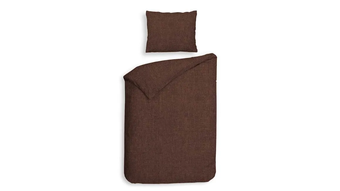 Heckettlane Franela housse de couette en flanelle cognac