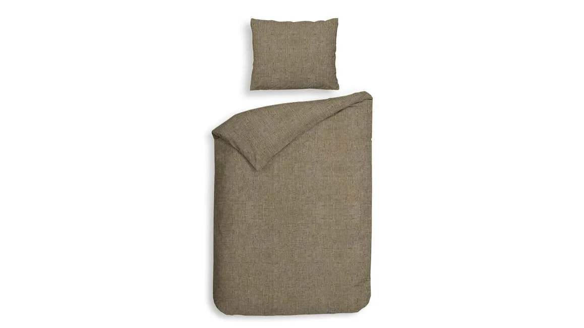 Heckettlane Franela housse de couette en flanelle taupe foncé
