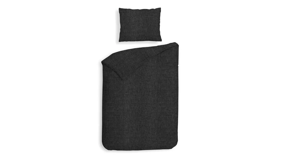 Heckettlane Franela housse de couette en flanelle anthracite