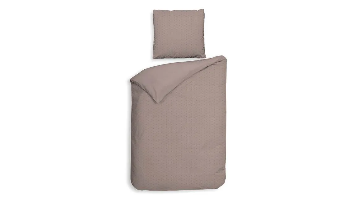 Heckettlane Franela housse de couette en flanelle rose taupe