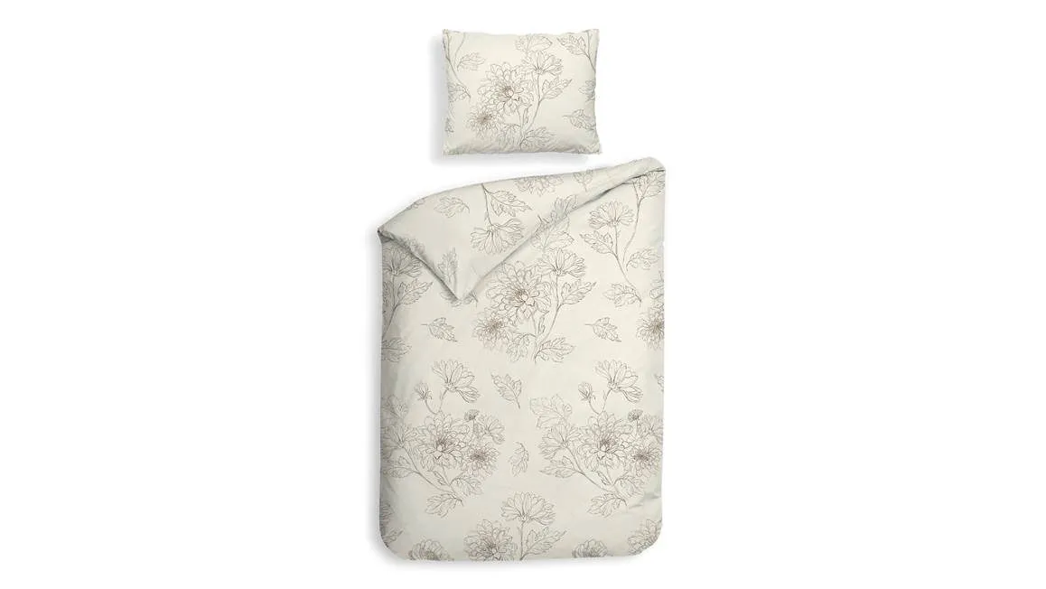 Heckettlane Gigi housse de couette en flanelle blanc cassé