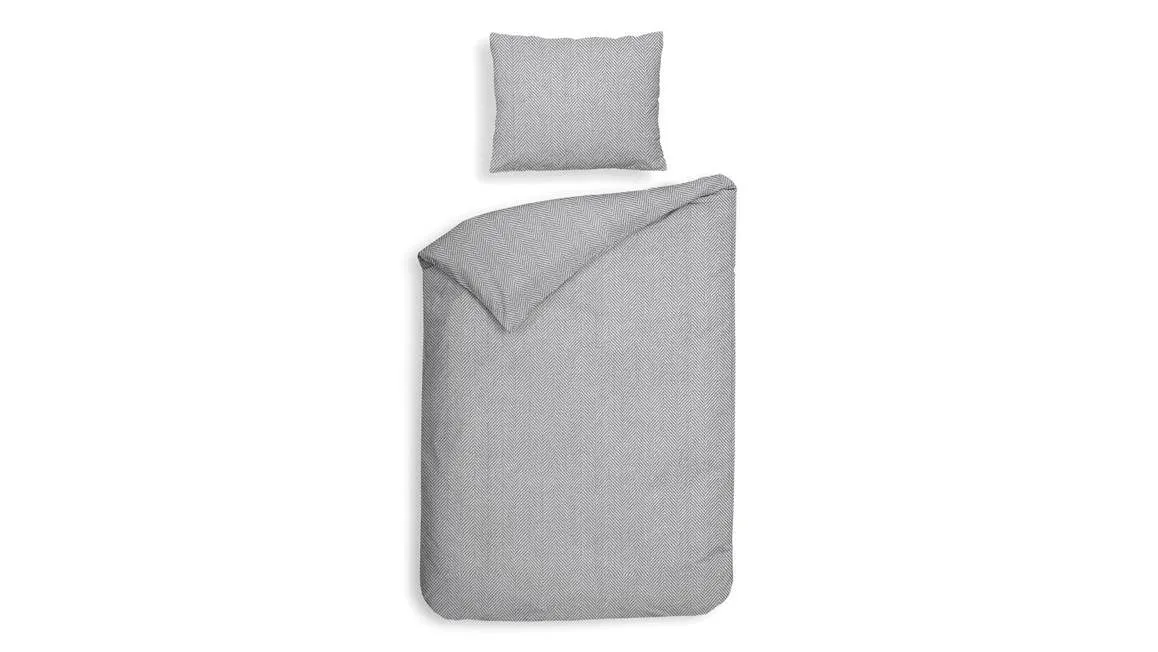 Heckettlane Spina housse de couette en flanelle gris clair