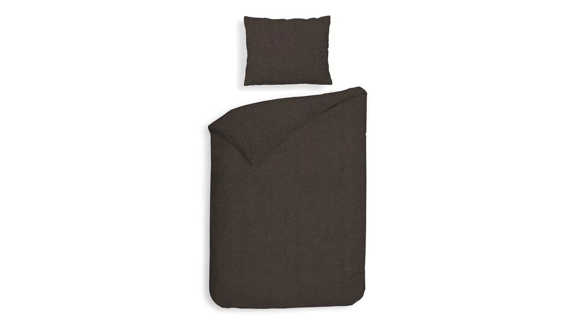 Heckettlane Spina housse de couette en flanelle café