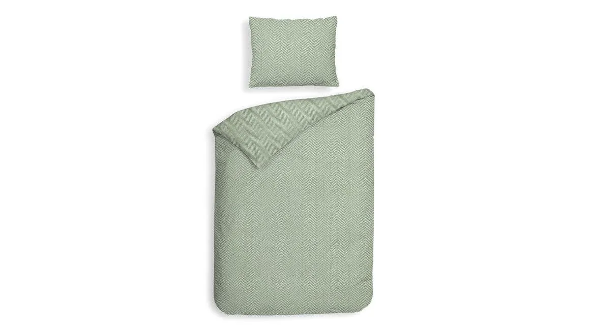 Heckettlane Spina housse de couette en flanelle vert sauge